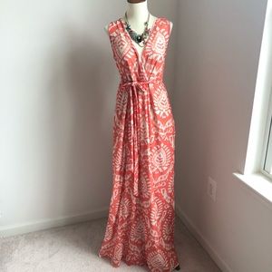 Sweet Pea Orange & White Maternity Maxi Size M
